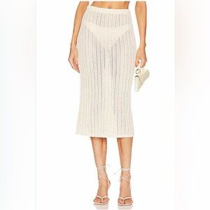 Misa Los Angeles Cream Midi Skirt NWT